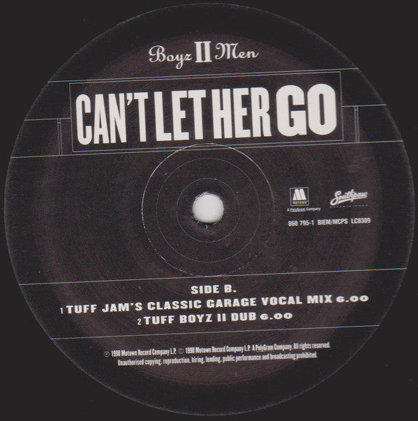 Boyz II Men : Can't Let Her Go (12")