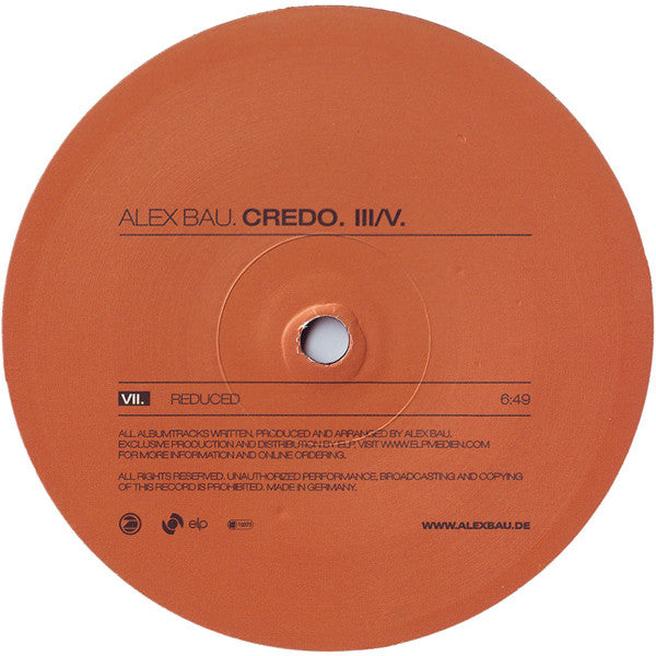 Alex Bau : Credo III/V (12")