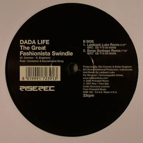 Dada Life : The Great Fashionista Swindle (12")