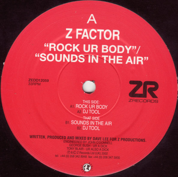 Z Factor : Rock Ur Body / Sounds In The Air (12")