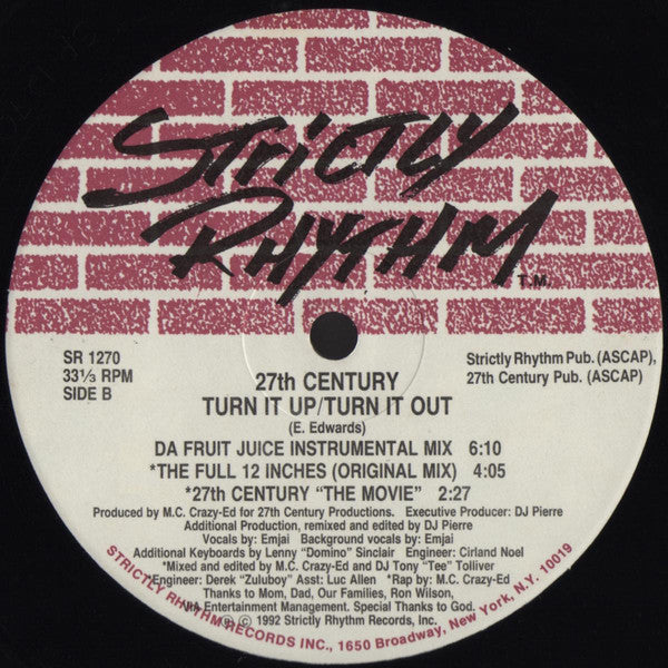 27th Century : Turn It Up / Turn It Out (12")