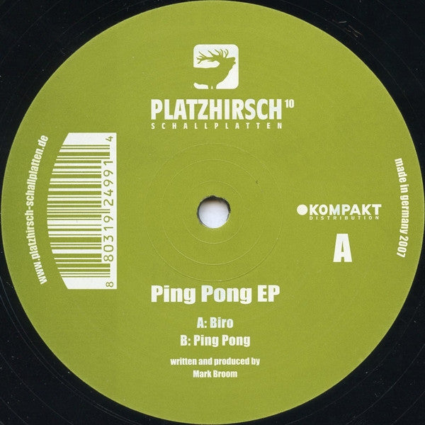 Mark Broom : Ping Pong EP (12", EP)