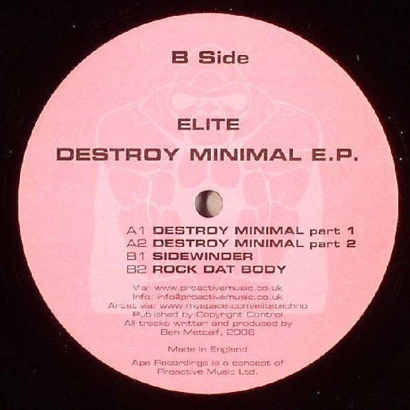 Elite (5) : Destroy Minimal EP (12", EP)