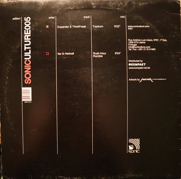 Expander & Thinkfreak / Anders Ilar & Fredrik Hedvall : SONICULTURE 005 (12", Single)