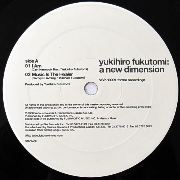 Yukihiro Fukutomi : A New Dimension (12")