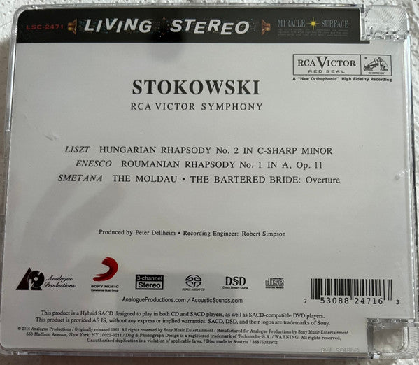 Franz Liszt / George Enescu / Bedřich Smetana, RCA Victor Symphony Orchestra, Leopold Stokowski : Rhapsodies (SACD, Hybrid, Album, RE, RM)