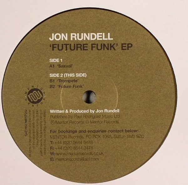 Jon Rundell : Future Funk EP (12", EP)