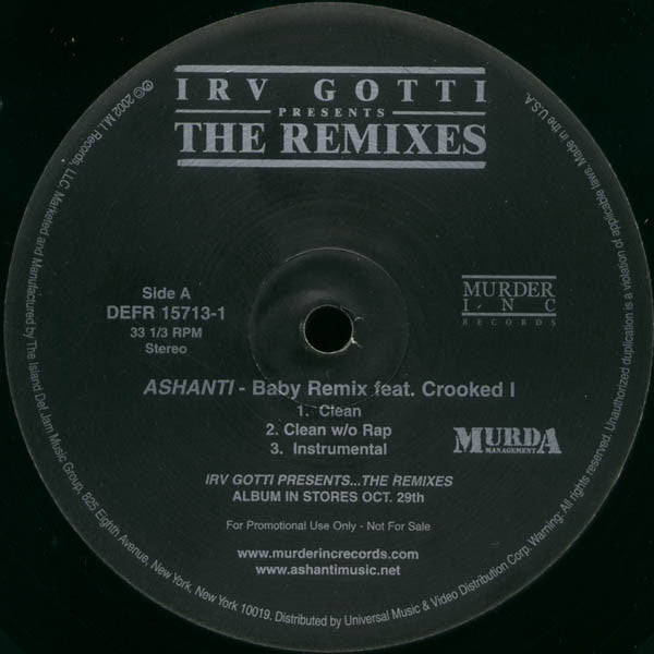 Ashanti : Baby (Remix) (12", Single, Promo)