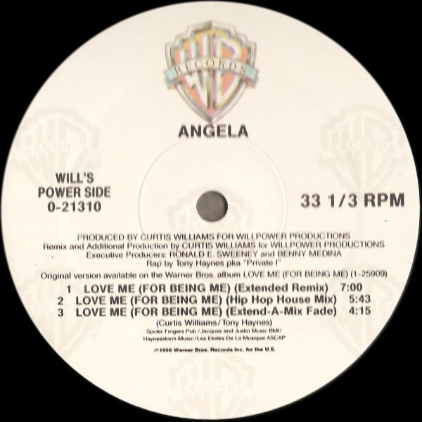 Angela (9) : Love Me (For Being Me) (12")