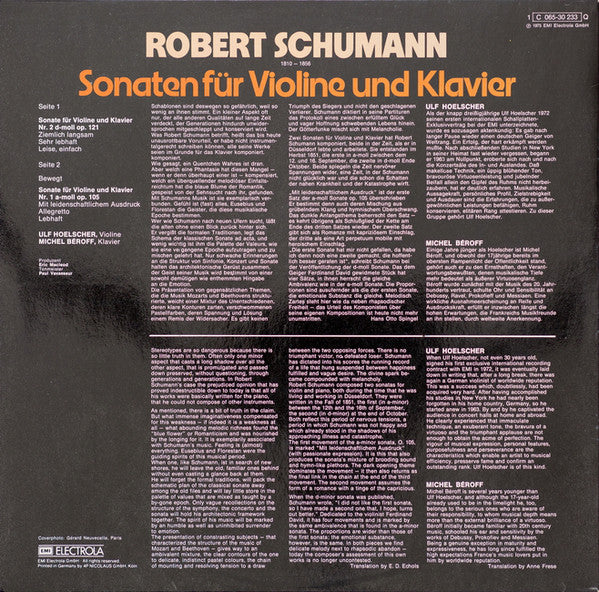 Robert Schumann, Ulf Hoelscher, Michel Béroff : Sonaten Für Violine Und Klavier Nr.1 A-moll Und Nr.2 D-moll (LP, Quad)