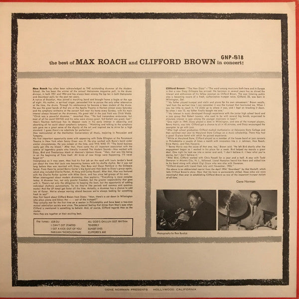 Clifford Brown And Max Roach : The Best Of Max Roach And Clifford Brown In Concert! (LP, Album, Mono, RE)