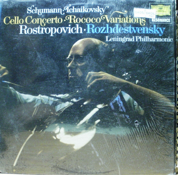 Robert Schumann · Pyotr Ilyich Tchaikovsky - Mstislav Rostropovich · Gennadi Rozhdestvensky, Leningrad Philharmonic Orchestra : Cello Concerto · Rococo Variations (LP, Album, RE)