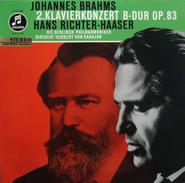 Johannes Brahms, Hans Richter-Haaser, Berliner Philharmoniker, Herbert von Karajan : Brahms: 2. Klavierkonzert B-Dur Op. 83 (LP, Album)