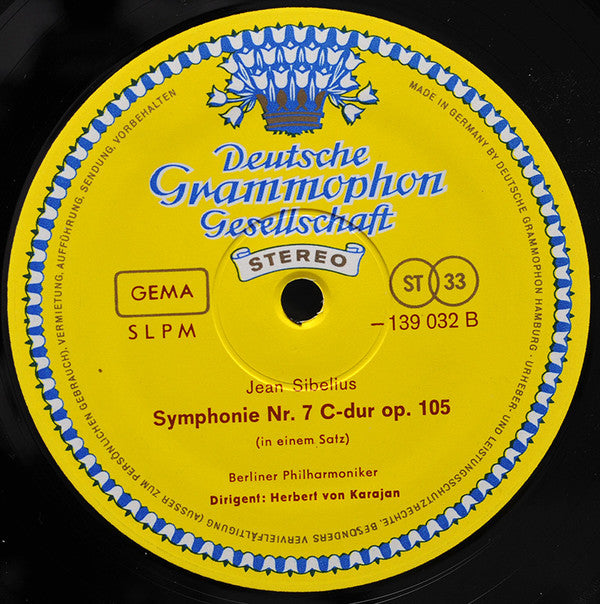 Jean Sibelius, Berliner Philharmoniker, Herbert von Karajan : Symphonien Nr.6 In D-Moll • Nr.7 In C-Dur (LP, Album)