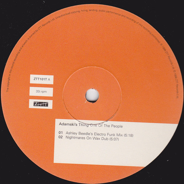 Adamski's Thing : One Of The People (12")