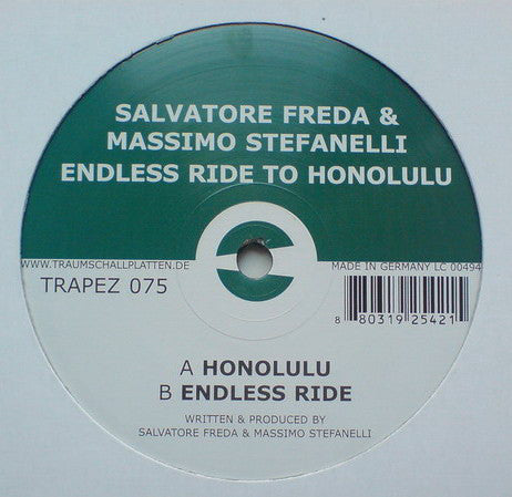 Salvatore Freda & Massimo Stefanelli : Endless Ride To Honolulu (12")