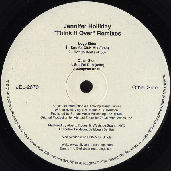 Jennifer Holliday : Think It Over (Remixes) (12")