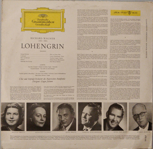 Richard Wagner, Chor Des Bayerischen Rundfunks, Symphonie-Orchester Des Bayerischen Rundfunks, Eugen Jochum : Lohengrin (LP, Mono)