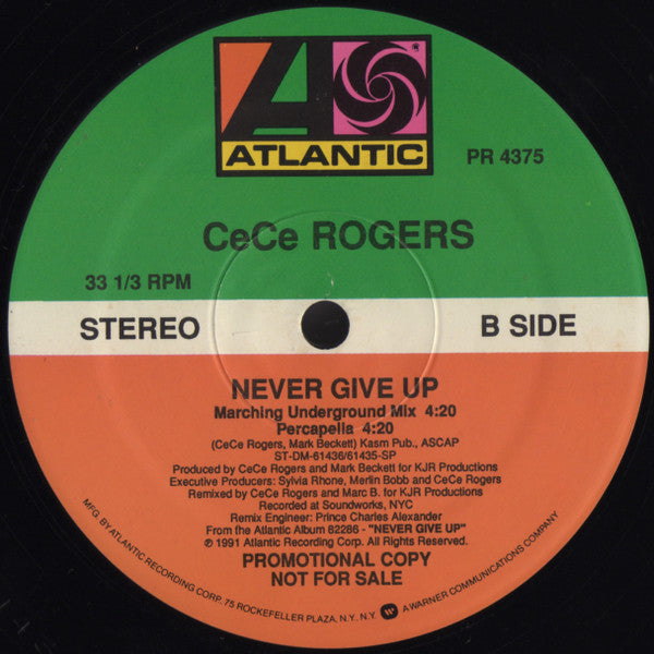 Ce Ce Rogers : Never Give Up (12", Promo)