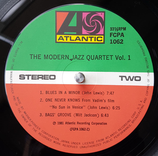 The Modern Jazz Quartet : M.J.Q. Vol. 1 (LP, Album)