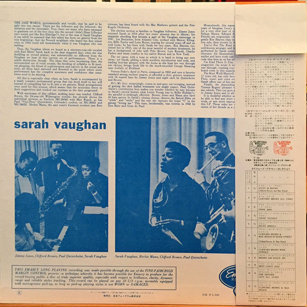 Sarah Vaughan : Sarah Vaughan (LP, Album, Mono, RE)