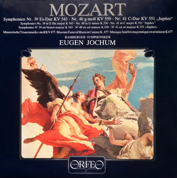 Wolfgang Amadeus Mozart, Bamberger Symphoniker, Eugen Jochum : Symphonien No. 39 Es-dur KV 543 · No. 40 G-Moll KV 550 · No. 41 C-Dur KV 551 »Jupiter« · Maurerische Trauermusik C-Moll KV 477 (2xLP, Comp)