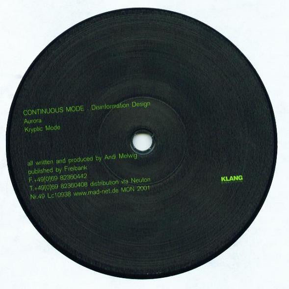 Continuous Mode : Disinformation Design (12")