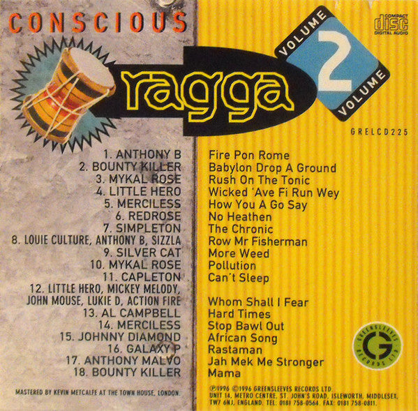 Various : Conscious Ragga Volume 2 (CD, Comp)