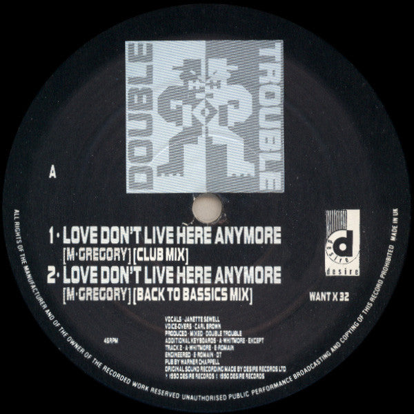 Double Trouble : Love Don't Live Here Anymore (12")