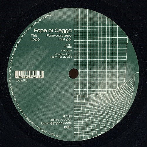 Pope Of Gegga : Porn-Bass Zero / First Go!  (12")