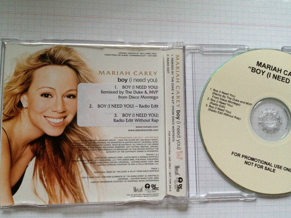 Mariah Carey Featuring Cam'ron : Boy (I Need You) (CDr, Single, Promo)