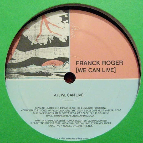 Franck Roger : We Can Live (12")